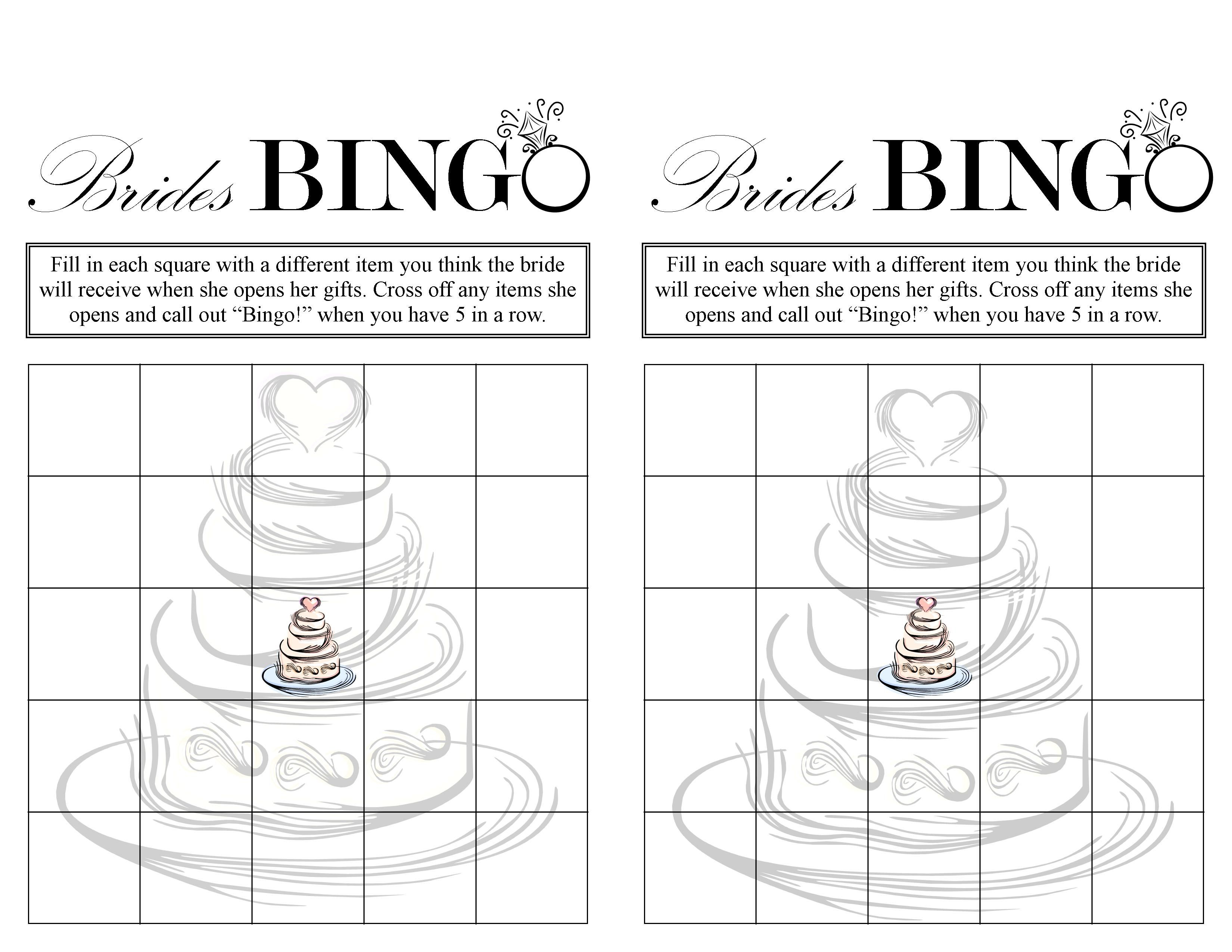Bridal Shower Bingo (Free Printable) | Weddings- Love It - Free Printable Bridal Shower Blank Bingo Games