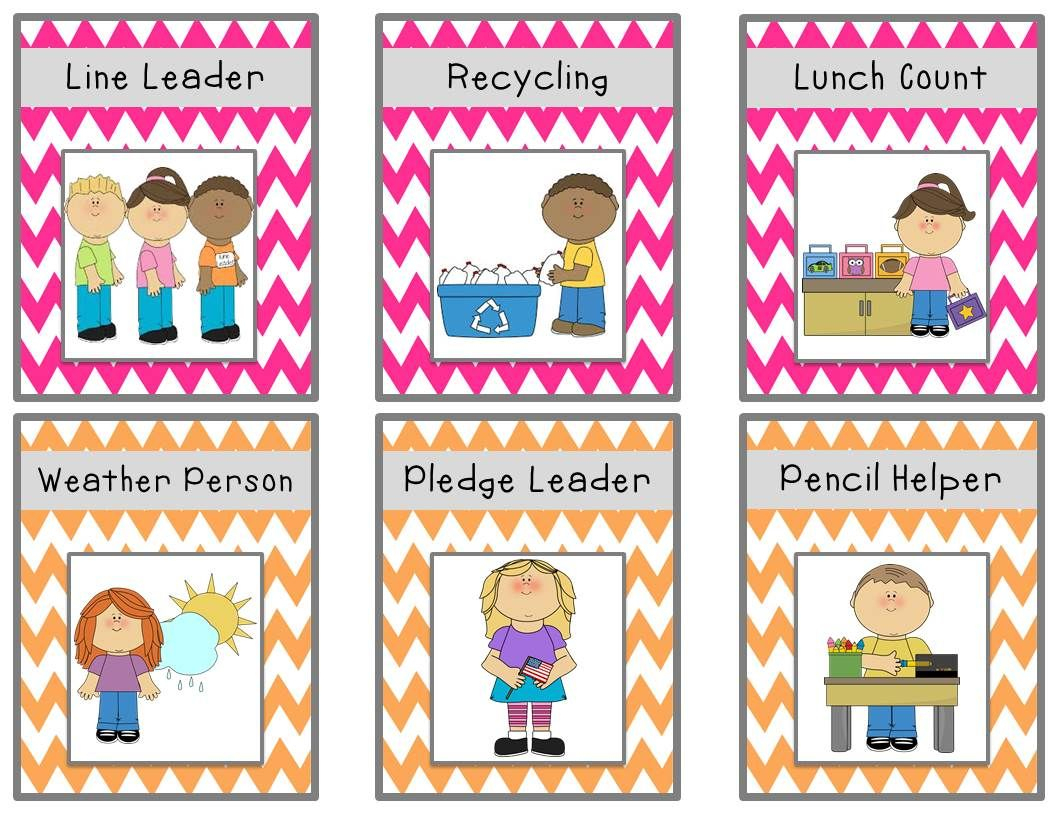 Bright Chevron Job Chart Cards {Freebie} | Classroom Ideas - Free Printable Classroom Helper Signs