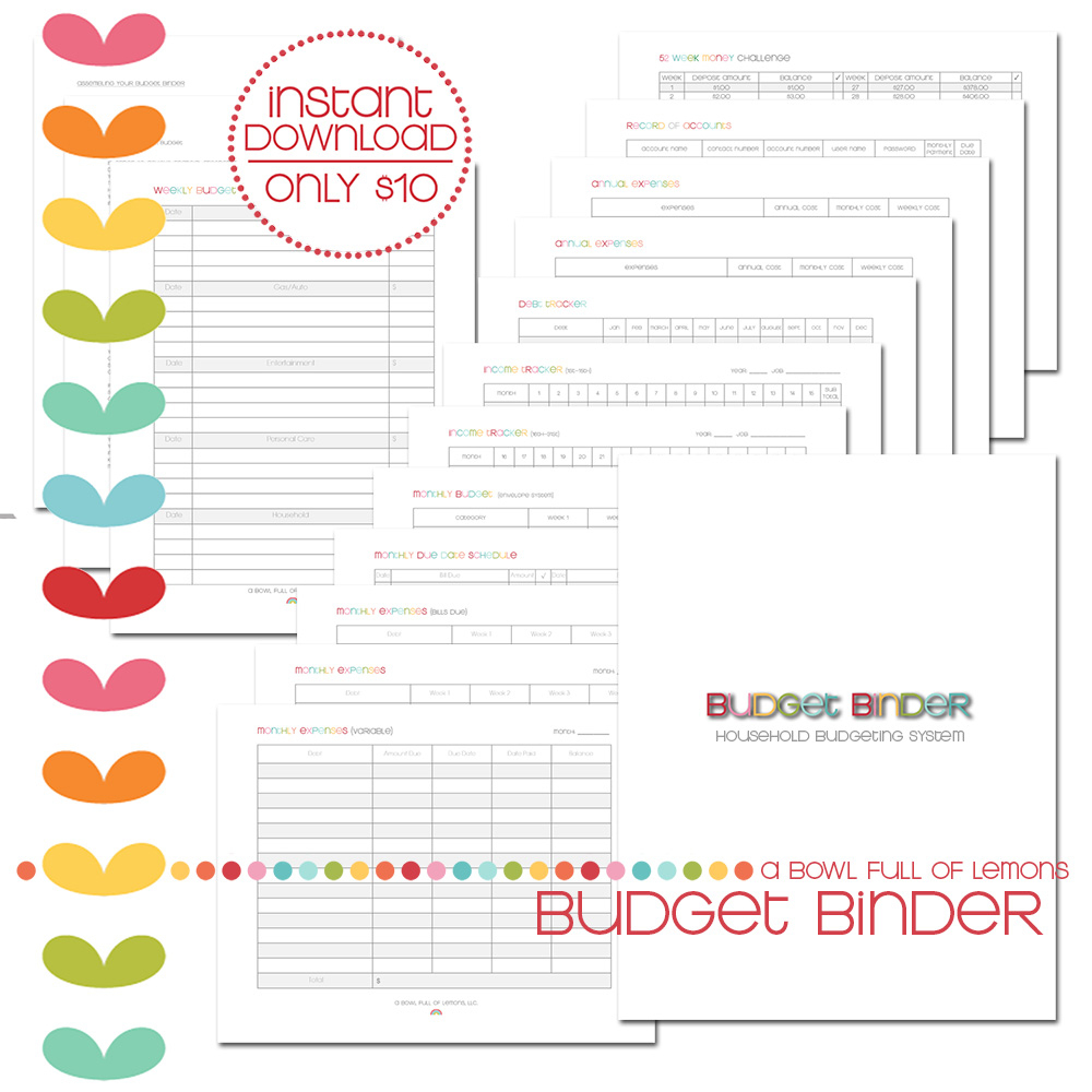 Budget Binder W/ 52 Wk Saving Plan « - Free Printable Budget Binder Worksheets