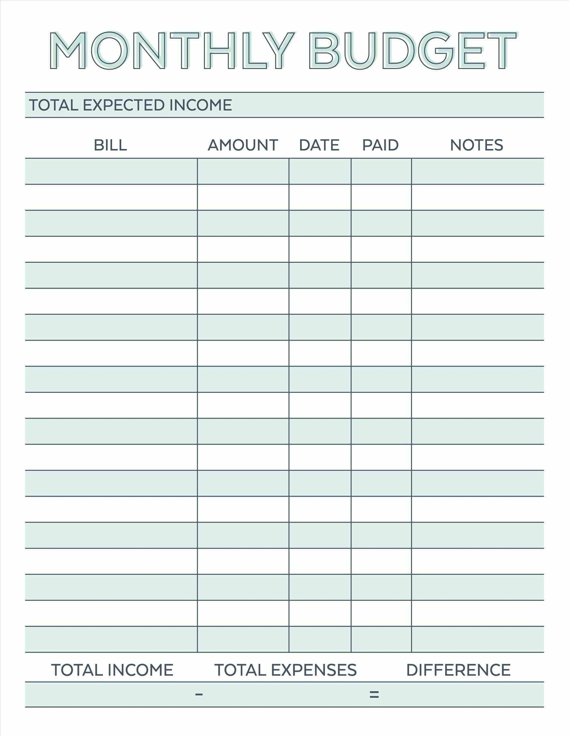 Budget Planner Planner Worksheet Monthly Bills Template Free Free - Free Printable Bill Payment Schedule