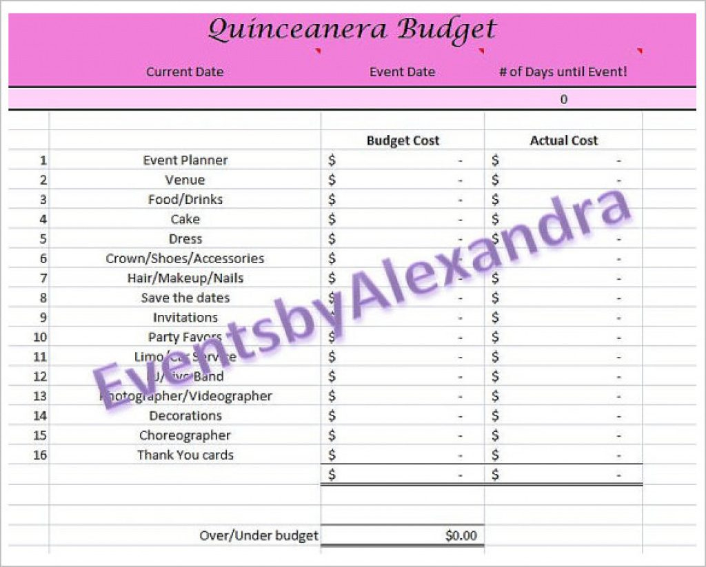 Printable Quinceanera Checklist Customize and Print