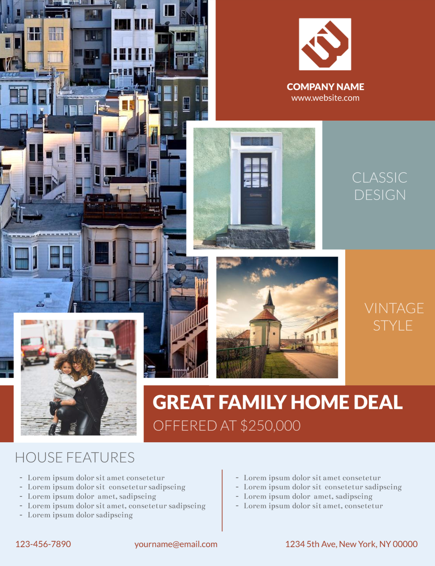 Bungalow Real Estate Flyer Template | Real Estate Marketing Ideas - Free Printable Real Estate Flyer Templates