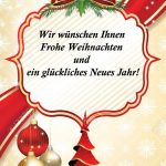 Business Greeting Card For The Year With Text In German Language   Free Printable German Christmas Cards