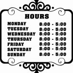 Business Hours Template Microsoft Word Unique Printable Business   Free Printable Business Hours Sign