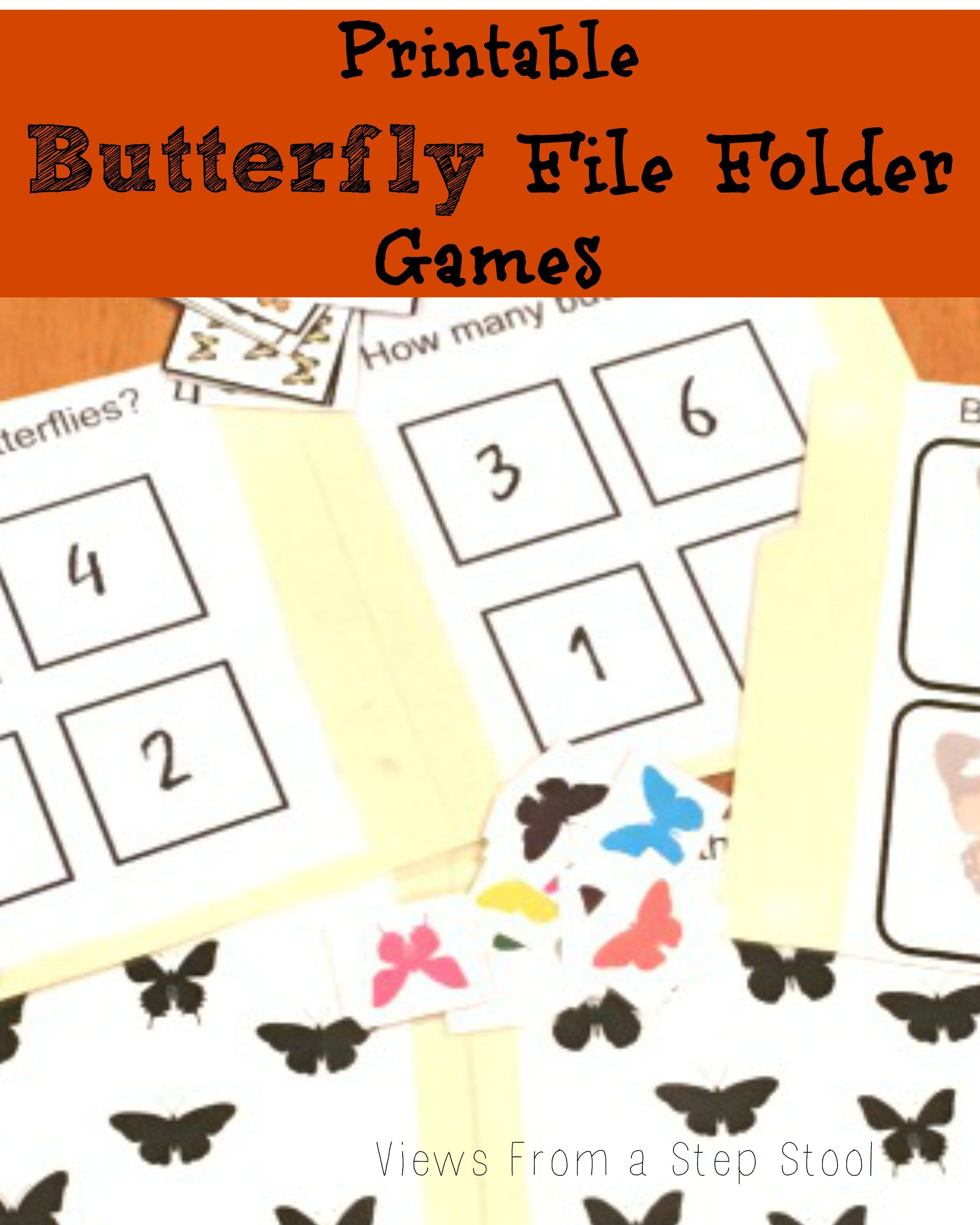 Butterfly File Folder Games: Free Printable! | Views From A Step - Free Printable File Folder Games