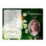 Butterfly Memorial Program   Funeral Pamphlets   Free Printable Funeral Program Template