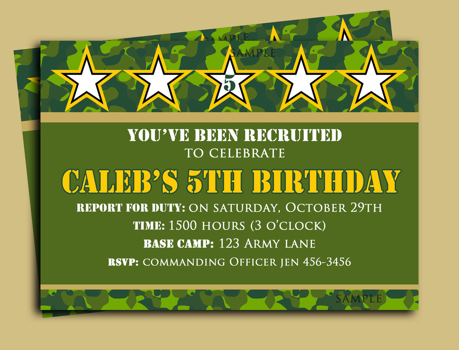 Camouflage Party Custom Invitations Printable - 5.5.kaartenstemp.nl • - Free Printable Camouflage Invitations