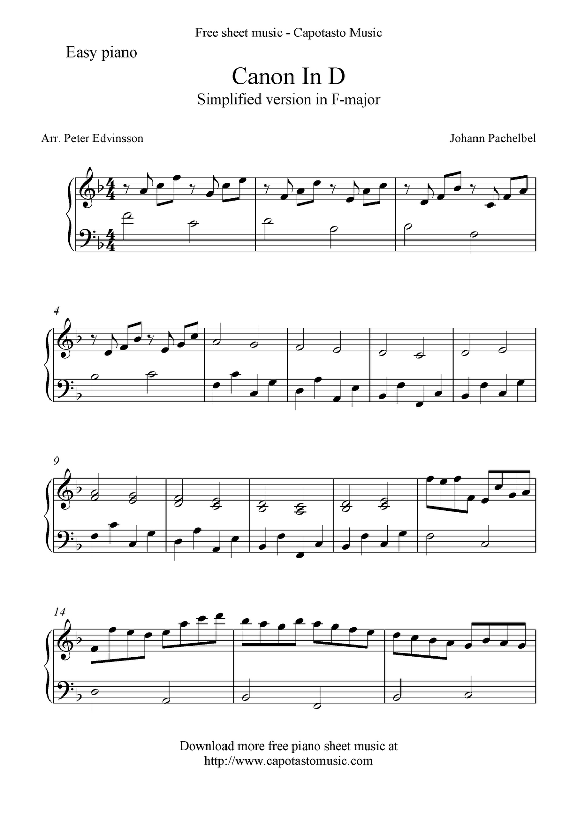 Canon In D Free Easy Piano Sheet Music--&amp;gt; Not Complete Wish I - Canon In D Piano Sheet Music Free Printable
