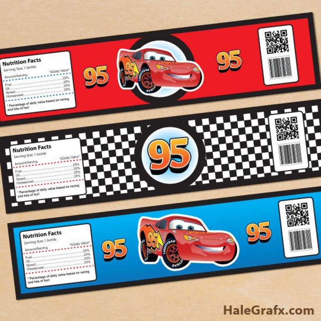 Cars Bottle Labels Free Printable Disney Cars Lightning Mcqueen - Free Printable Cars Water Bottle Labels