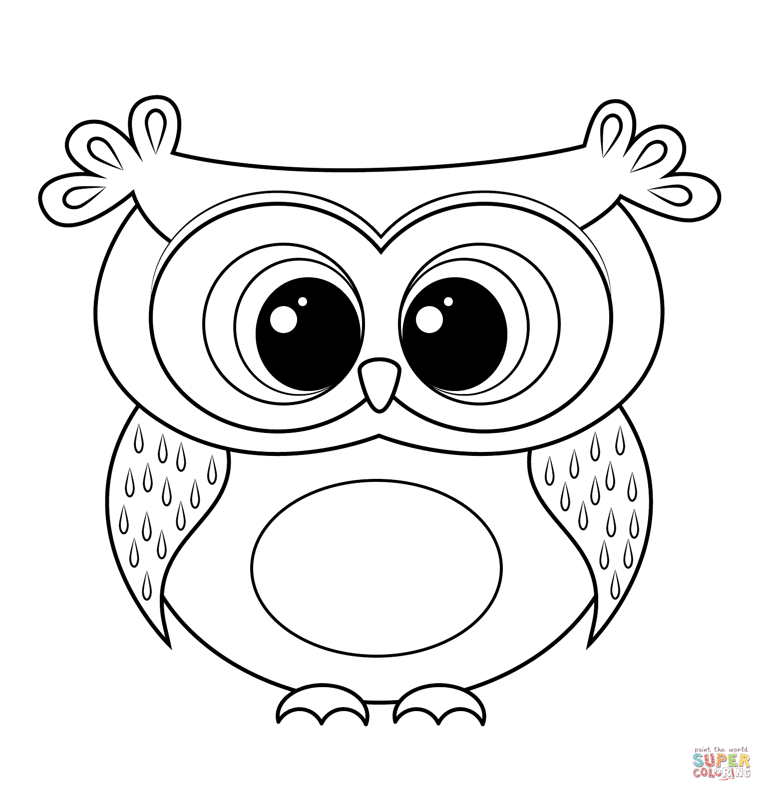 Cartoon Owl Coloring Page | Free Printable Coloring Pages - Free Printable Owl Coloring Sheets