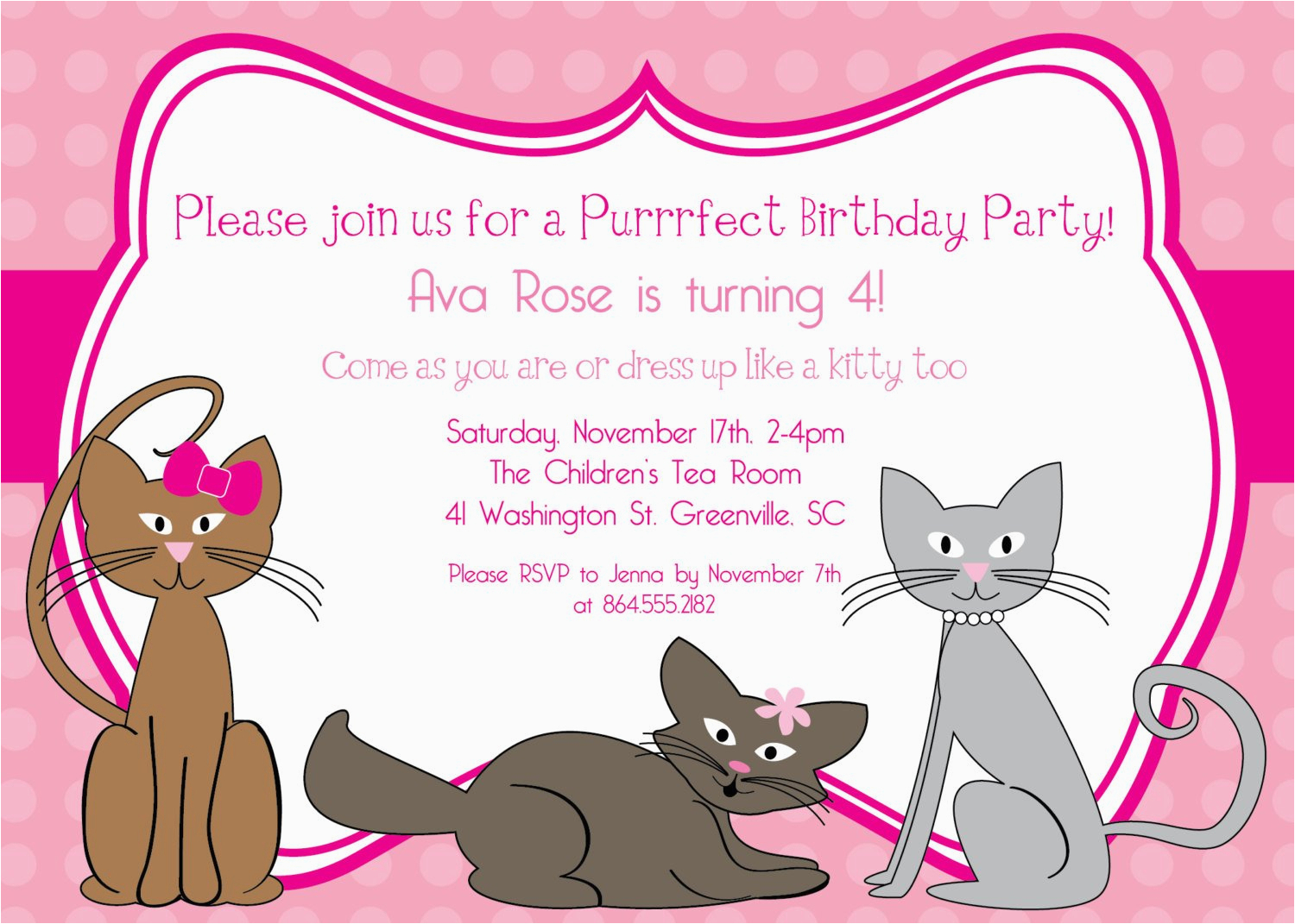 Cat Birthday Invitations Printables | Birthdaybuzz - Free Printable Kitten Birthday Invitations