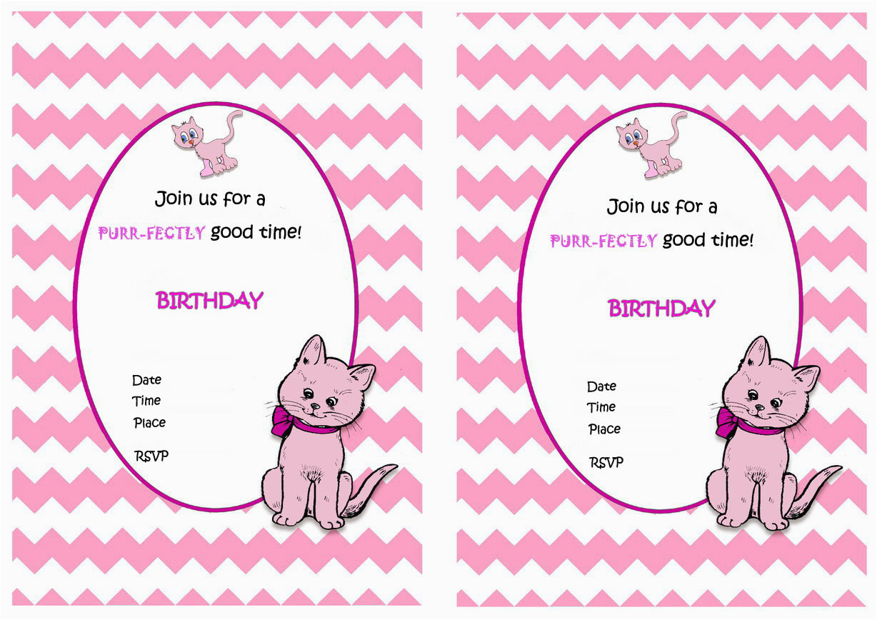 Cat Birthday Invitations Printables | Birthdaybuzz - Free Printable Kitten Birthday Invitations