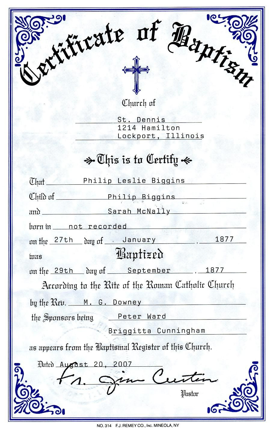 Catholic Baptism Certificate - Yahoo Image Search Results | Free - Free Online Printable Baptism Certificates