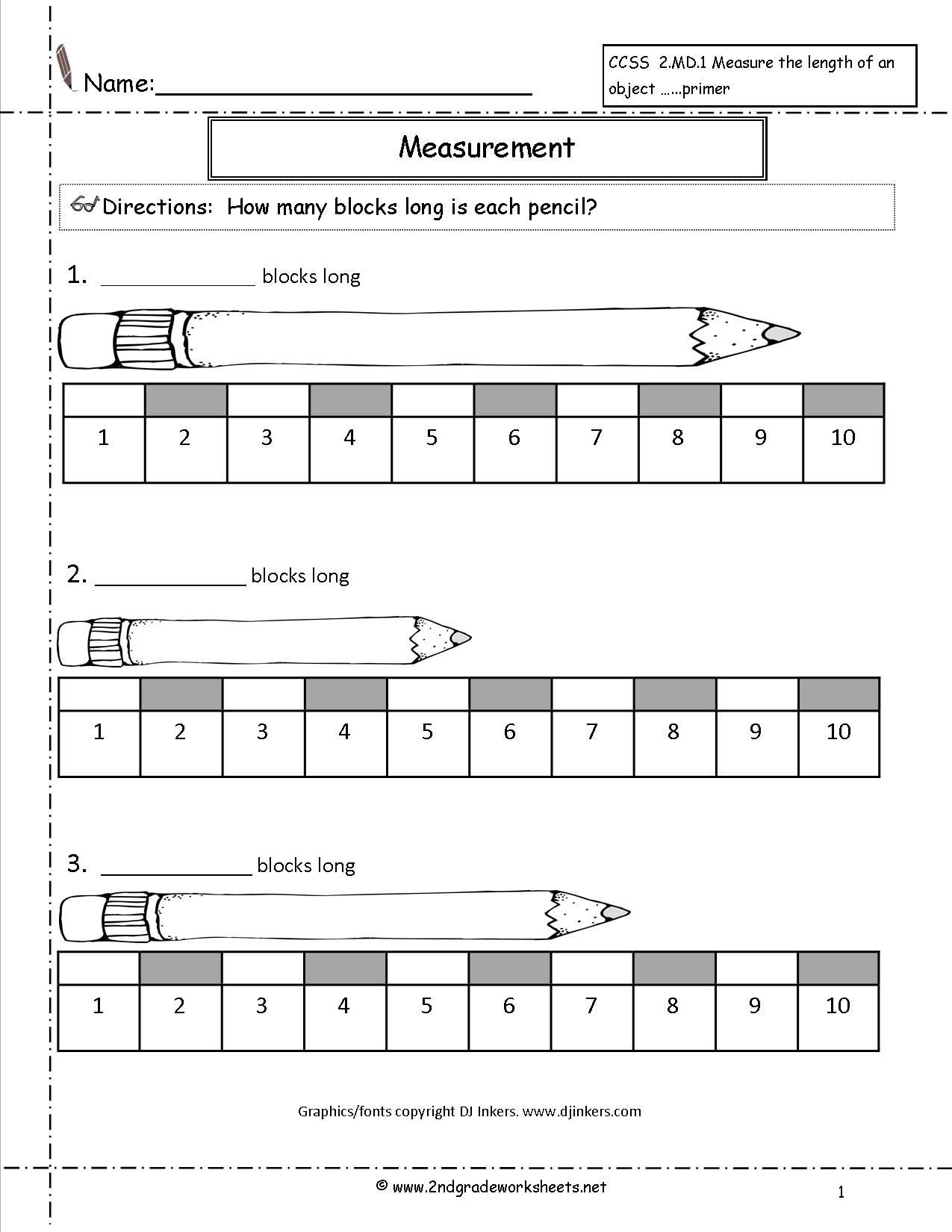 Ccss 2.md.1 Worksheets, Measuring Worksheets - Free Printable Measurement Worksheets Grade 1