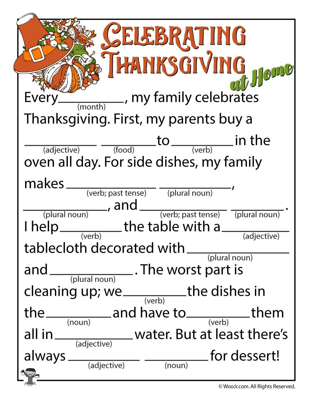Celebrating Thanksgiving Mad Lib | Woo! Jr. Kids Activities - Free Printable Thanksgiving Mad Libs