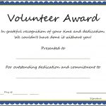 Certificate And Award Templates Simple Volunteer Award Template   Free Printable Volunteer Certificates Of Appreciation