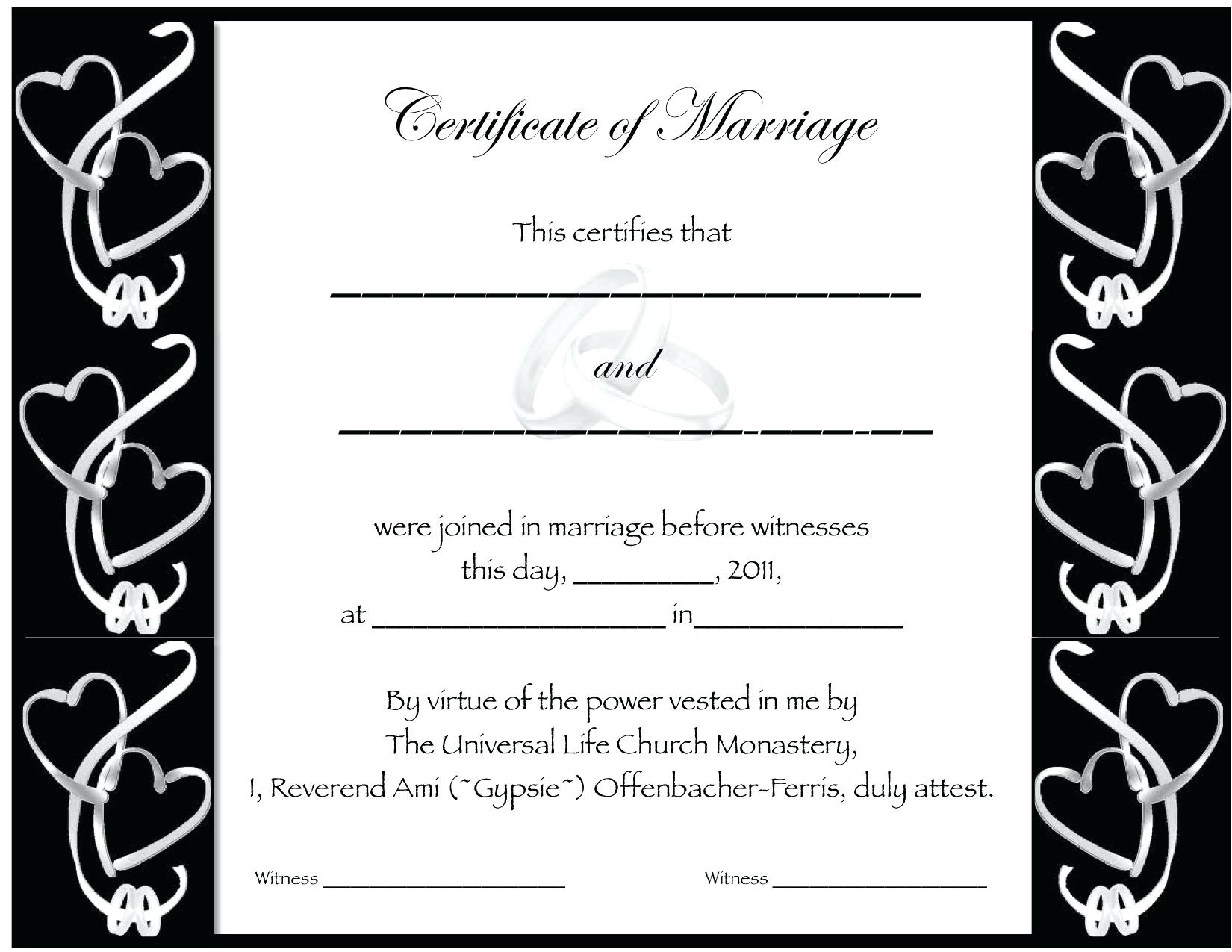 Certificate Fake Marriage Printable Filename | Elsik Blue Cetane - Fake Marriage Certificate Printable Free