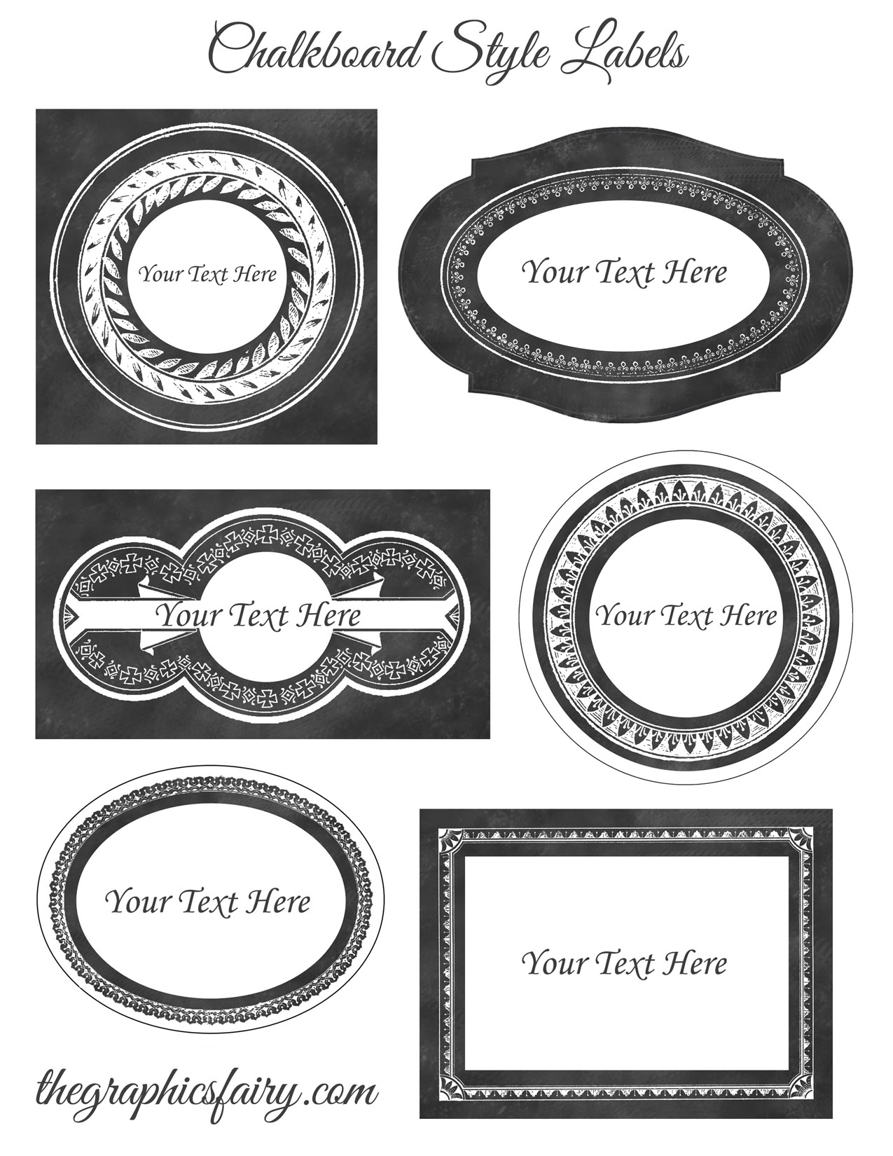 Chalkboard Style Printable Labels - Editable! - The Graphics Fairy - Free Printable Labels