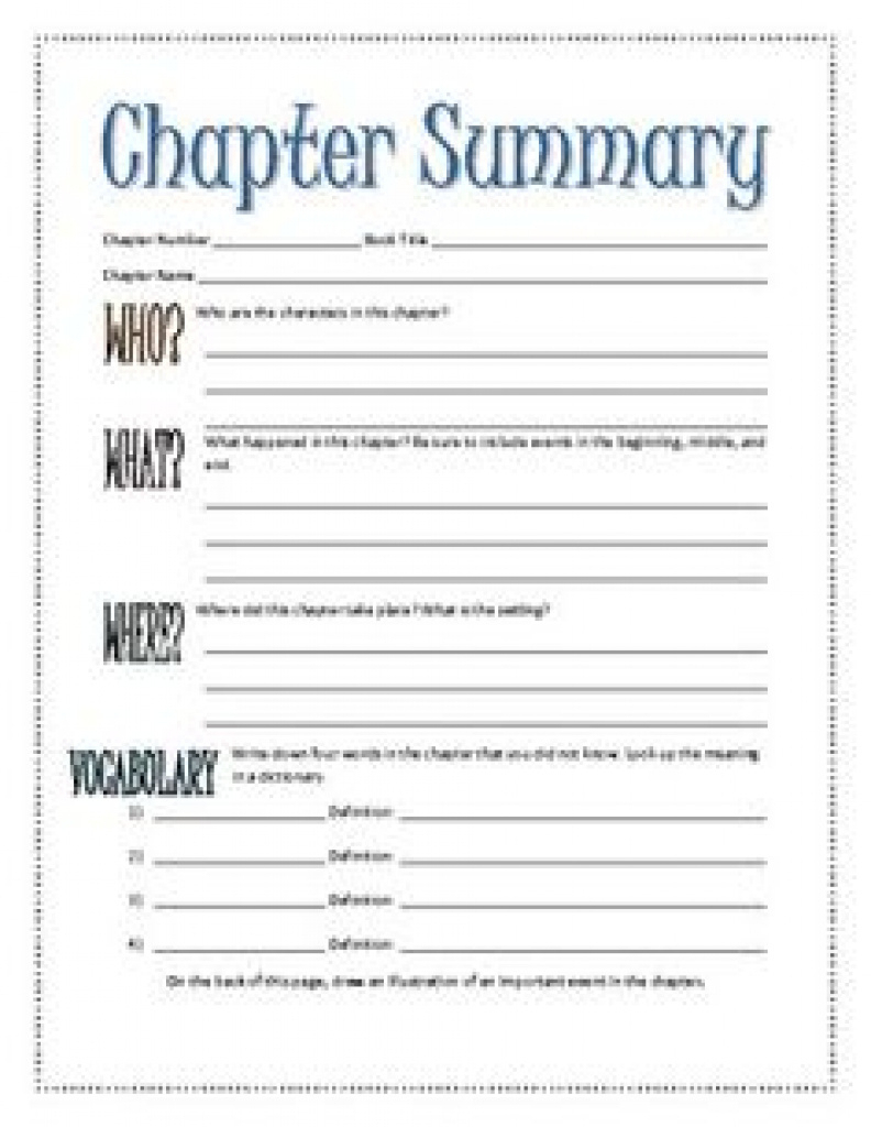 Chapter Summary Worksheet Template In 2018 | Book Reports With - Free Printable Summarizing Worksheets 4Th Grade