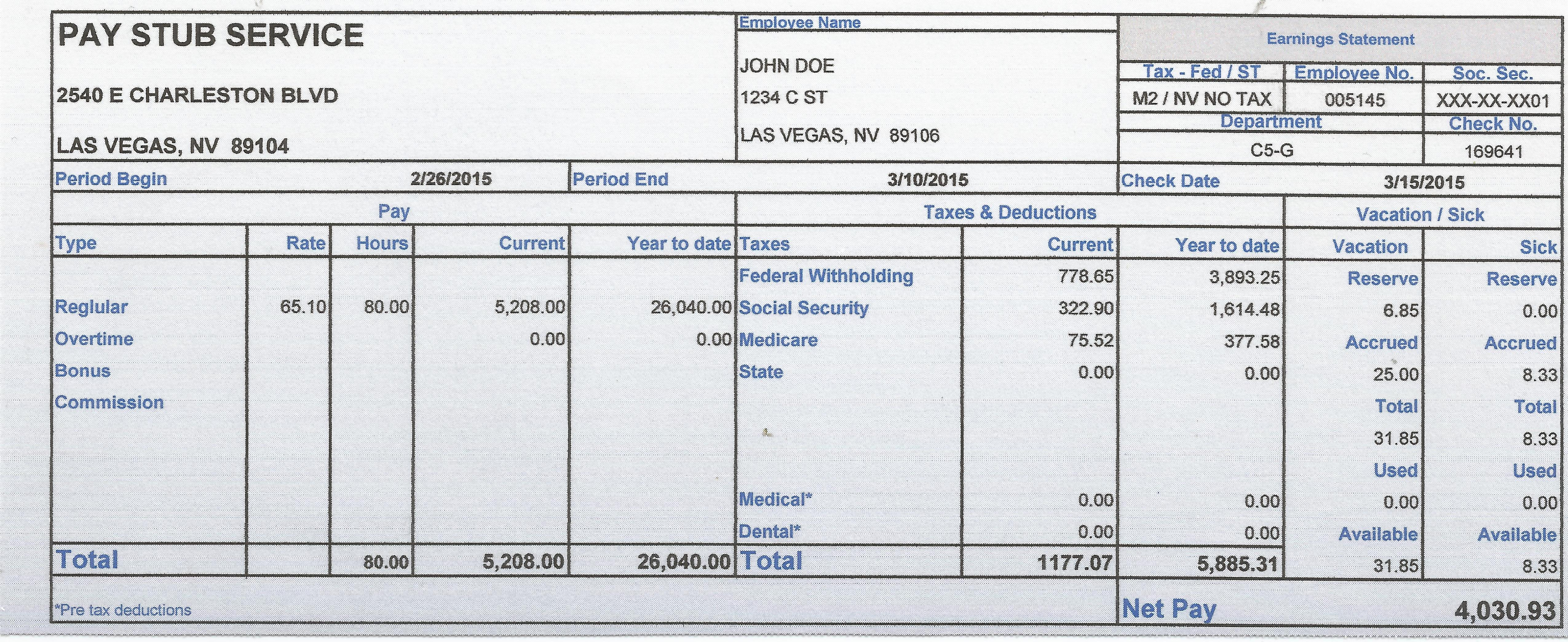 Check Stub Template Free Pay Blank Usa Templates Resume Format Adp - Free Printable Check Stubs