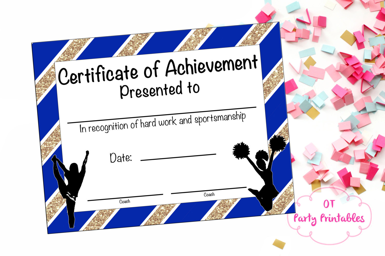 Cheerleading Certificate Cheerleading Award Cheerleading | Etsy - Free Printable Cheerleading Certificates