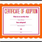 Child Adoption Certificate Template | Fiddler On Tour   Free Printable Adoption Certificate