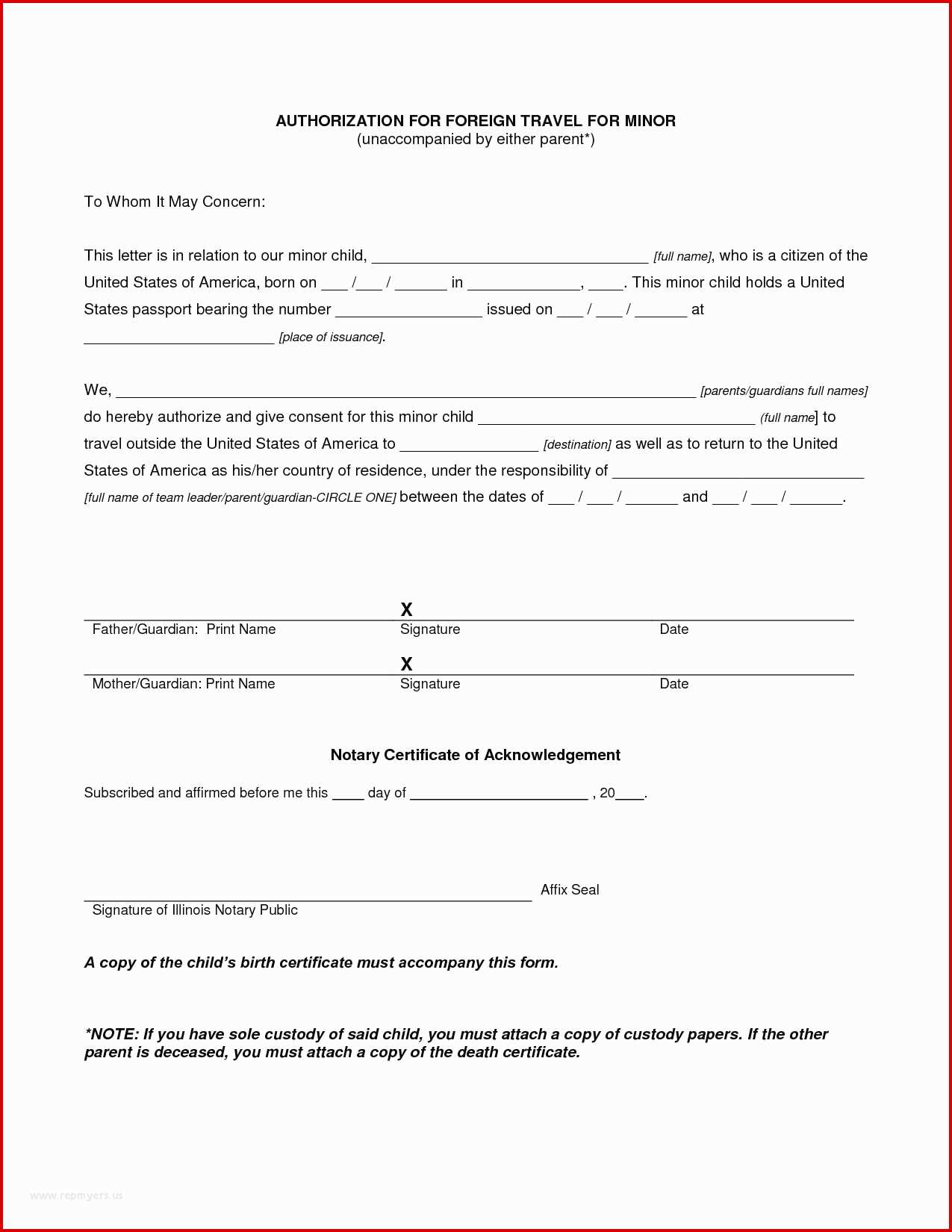 Child Travel Consent Form California Simplistic New Free Printable - Free Printable Medical Consent Form
