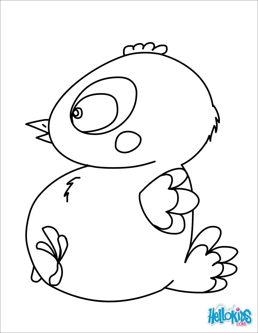 Chocolate Baby Chick Coloring Pages - Hellokids - Free Printable Easter Baby Chick Coloring Pages