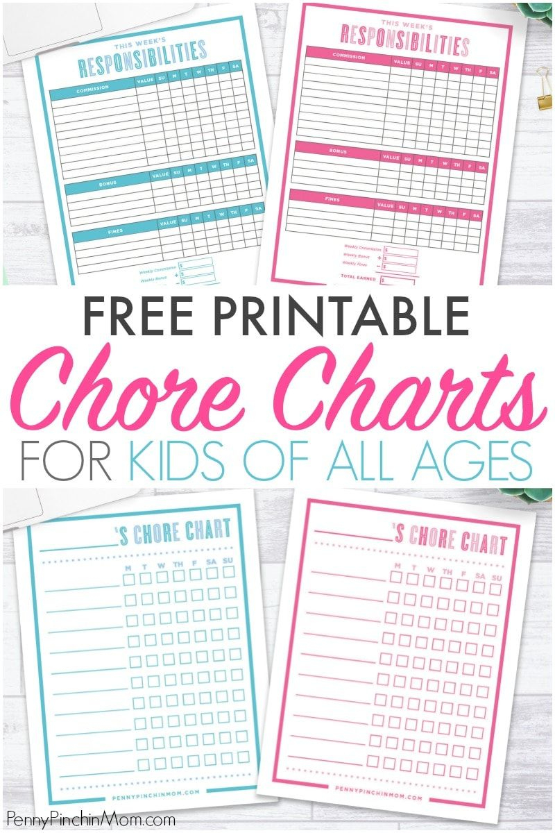 Chore Charts For Kids Of All Ages | Parenting Life Savers | Chore - Free Printable Chore Charts For Multiple Children