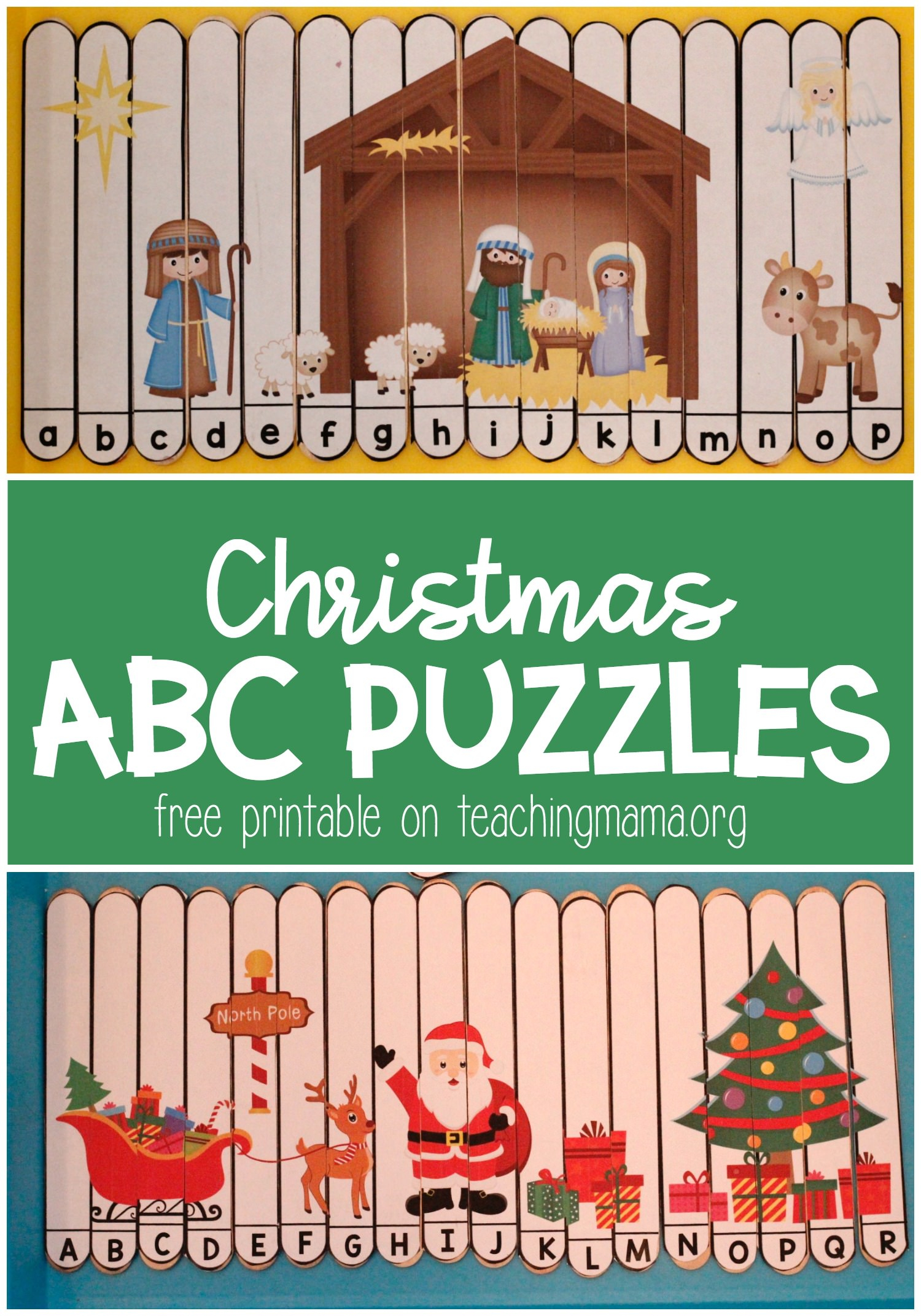 Christmas Alphabet Puzzles - Teaching Mama - Free Printable Alphabet Puzzles