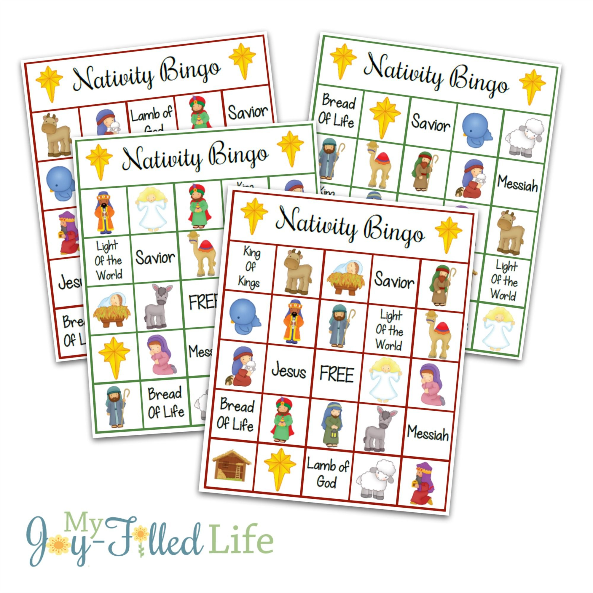 Christmas Bingo Game, Nativity Bingo Printable Holiday Bingo - Free Printable Religious Christmas Games