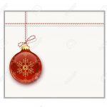 Christmas Card Template. Christmas Bauble On White Royalty Free   Free Online Printable Christmas Cards