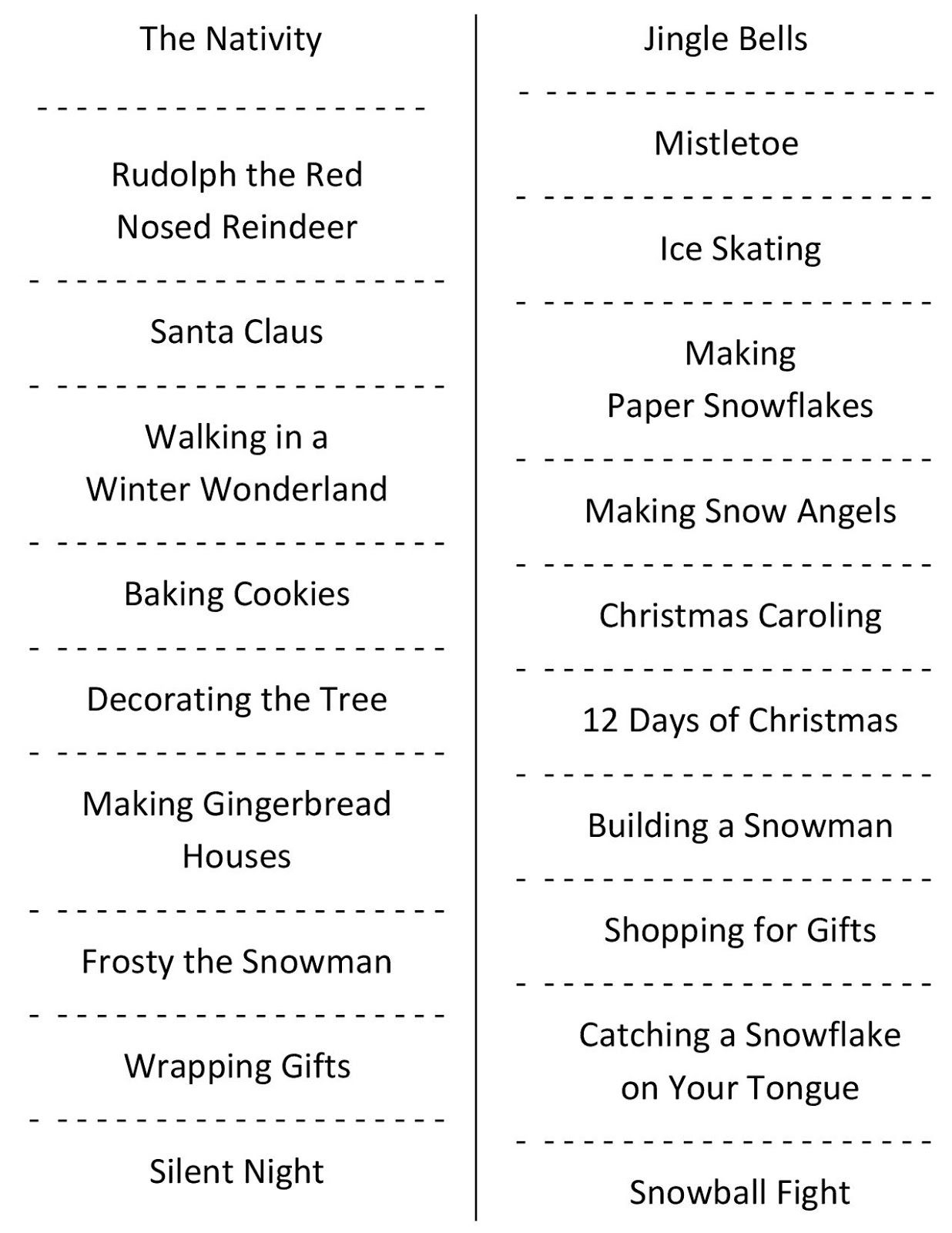 Christmas Charades (Free Printable Party Game) | Christmas | Holiday - Holiday Office Party Games Free Printable