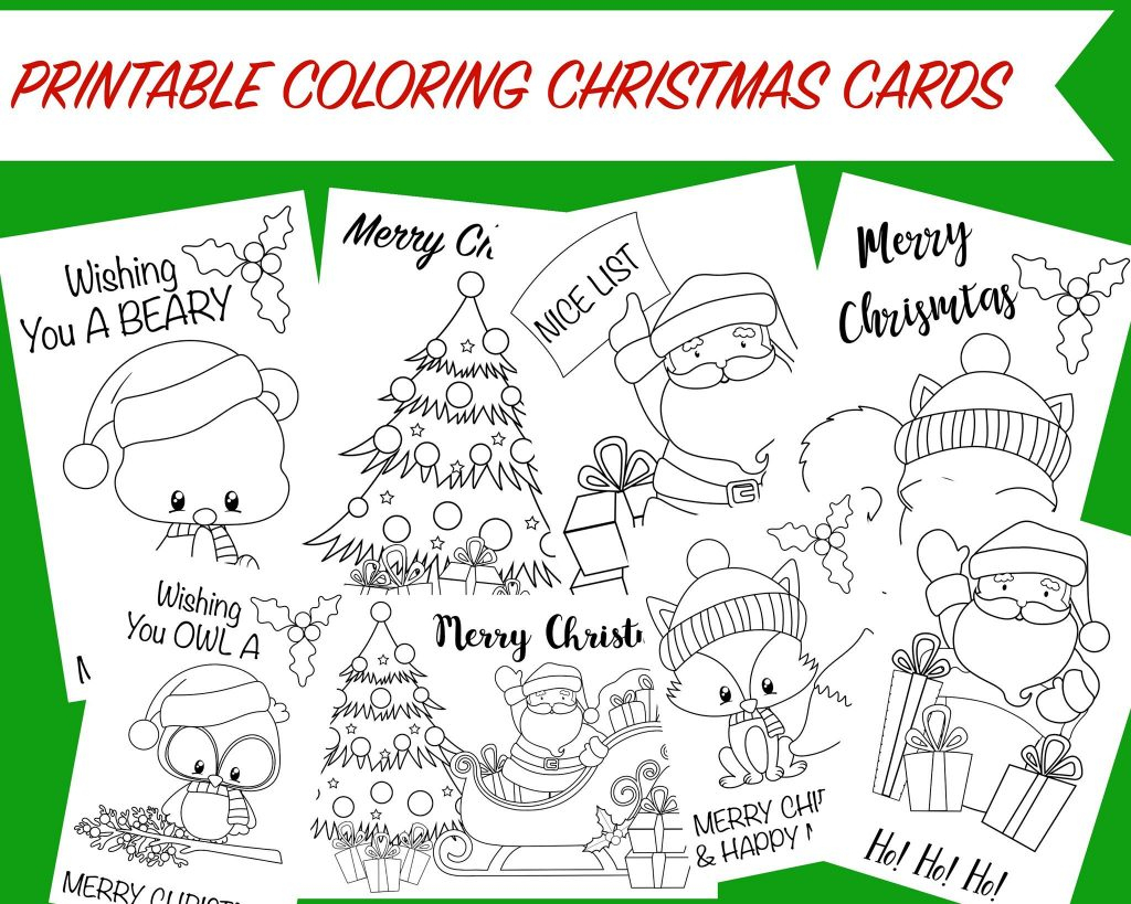 Christmas Coloring Cards - Free Printable Christmas Activity For Kids - Free Printable Cards To Color