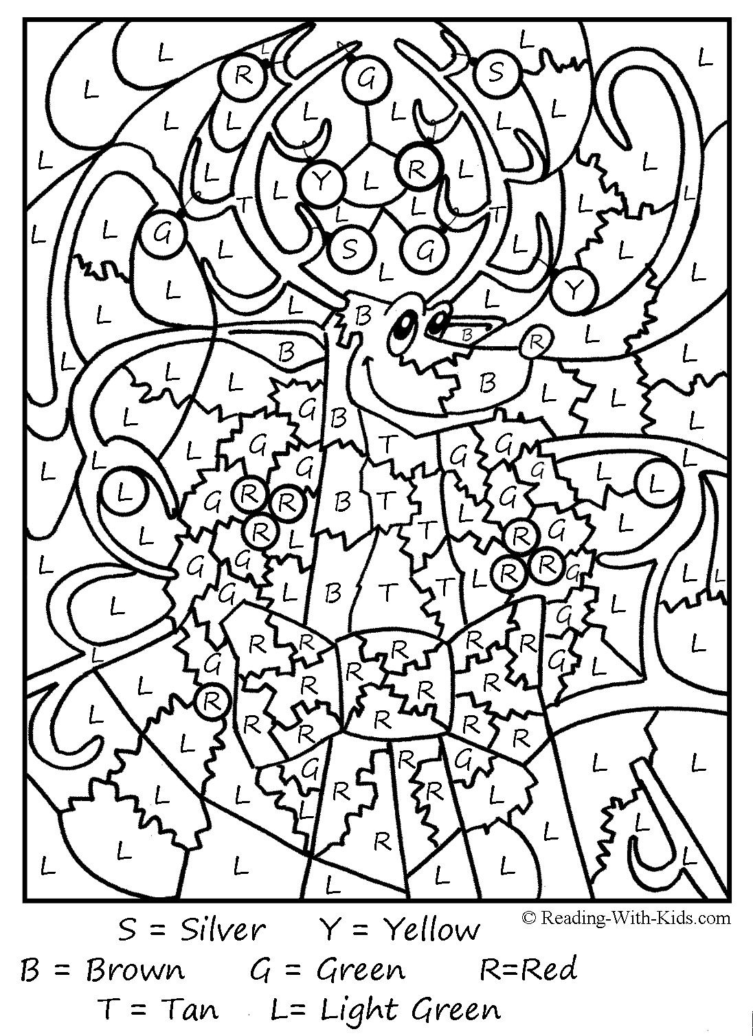 Christmas Colornumber Coloring Pages Printable | Coloring Pages - Free Printable Christmas Color By Number Coloring Pages