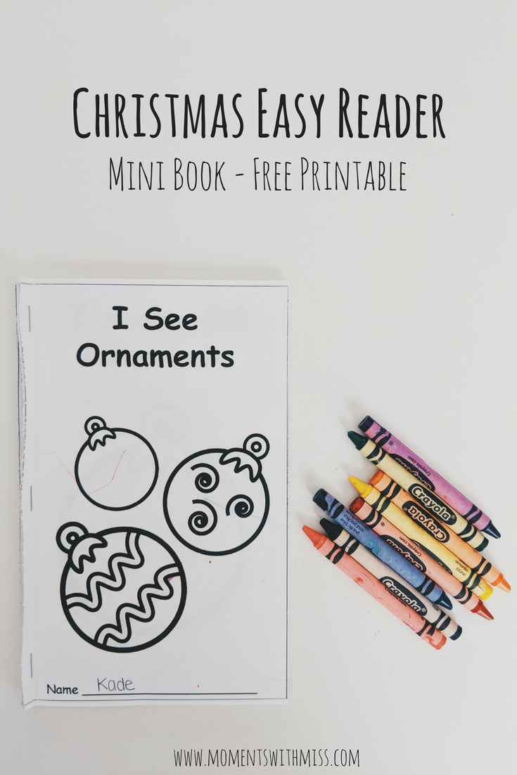 Christmas Easy Reader - Free [Mini Book] Printable — Moments With Miss - Free Printable Mini Books