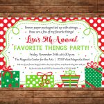 Christmas Invitation Favorite Things Dirty Santa Gift Exchange Party   Free Printable Personalized Christmas Invitations