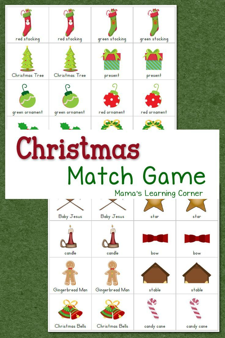 Christmas Match Game | Homeschooling | Pinterest | Christmas - Free Printable Christmas Games For Preschoolers