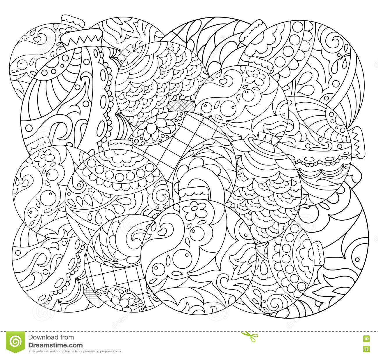 Christmas Tree Ornament Adult Coloring Page. Vector Coloring Page - Free Printable Christmas Tree Ornaments To Color