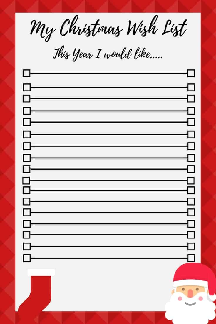 Christmas Wish List Free Printable - Free Printable Christmas List