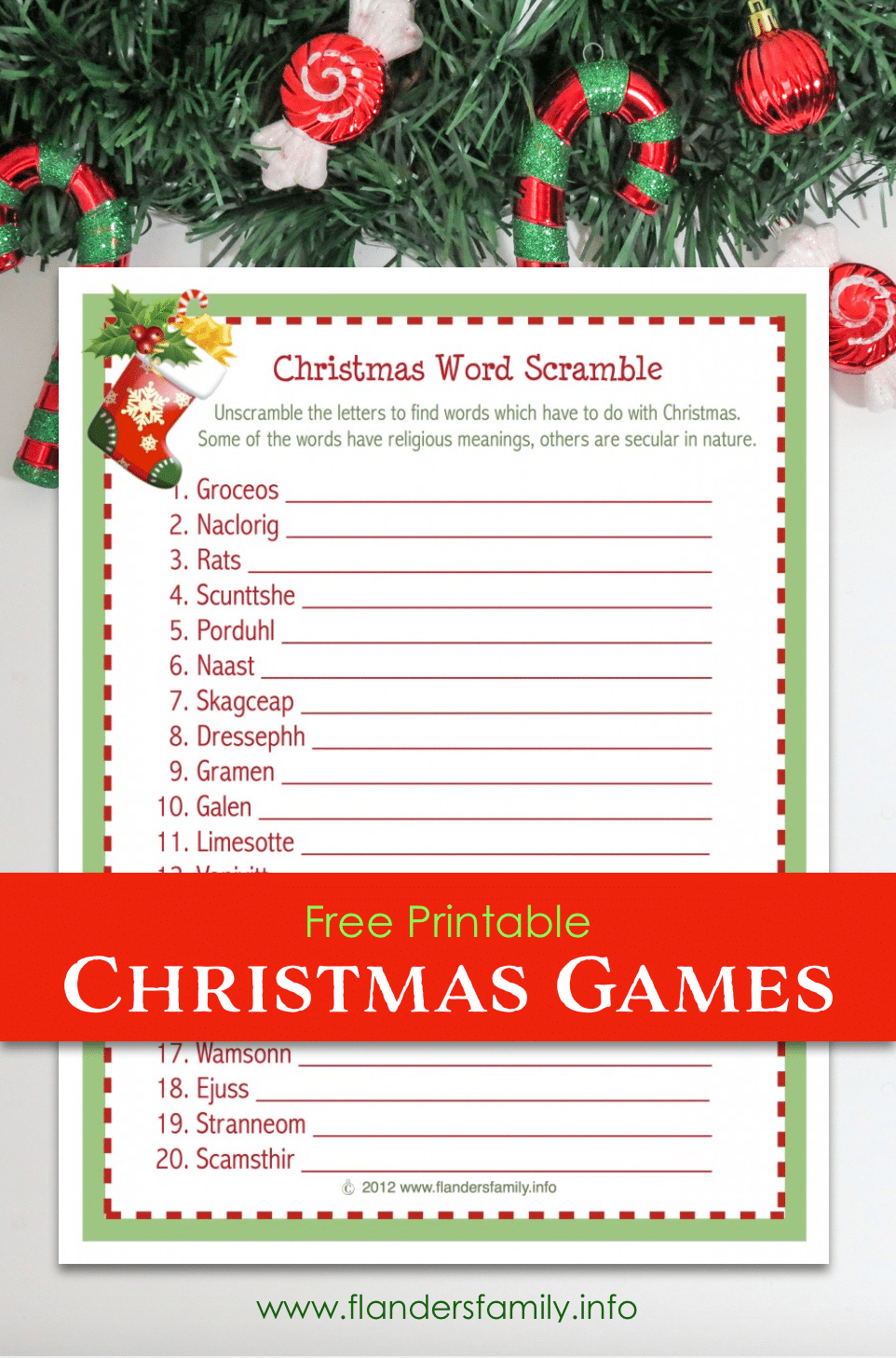 christmas word scramble flanders family homelife