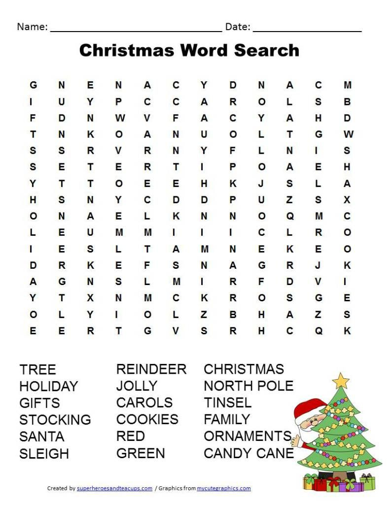 Christmas Word Search Free Printable - Free Printable Christmas Word Games