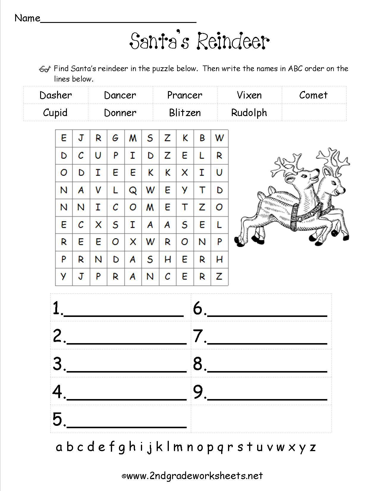 Christmas Worksheets And Printouts - Free Printable Christmas Worksheets For Third Grade