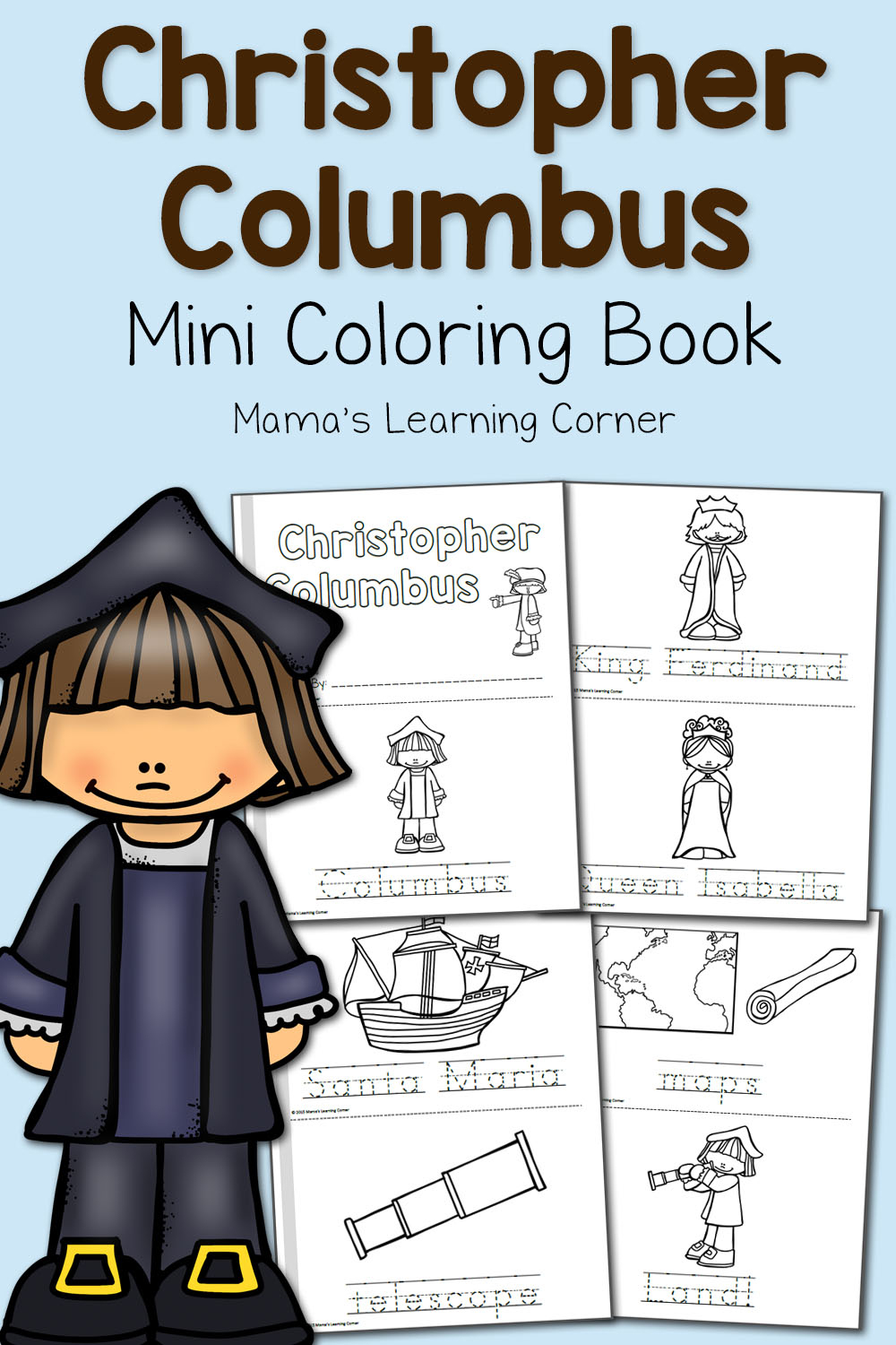 Christopher Columbus Coloring Pages - Mamas Learning Corner - Free Printable Christopher Columbus Coloring Pages