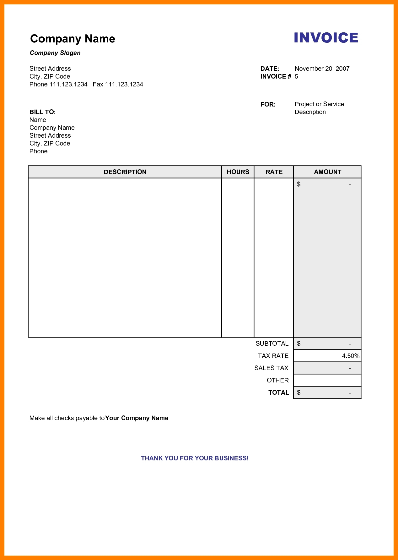 Classic White. Free Invoices Templates Online With Graphic Design - Free Invoices Online Printable