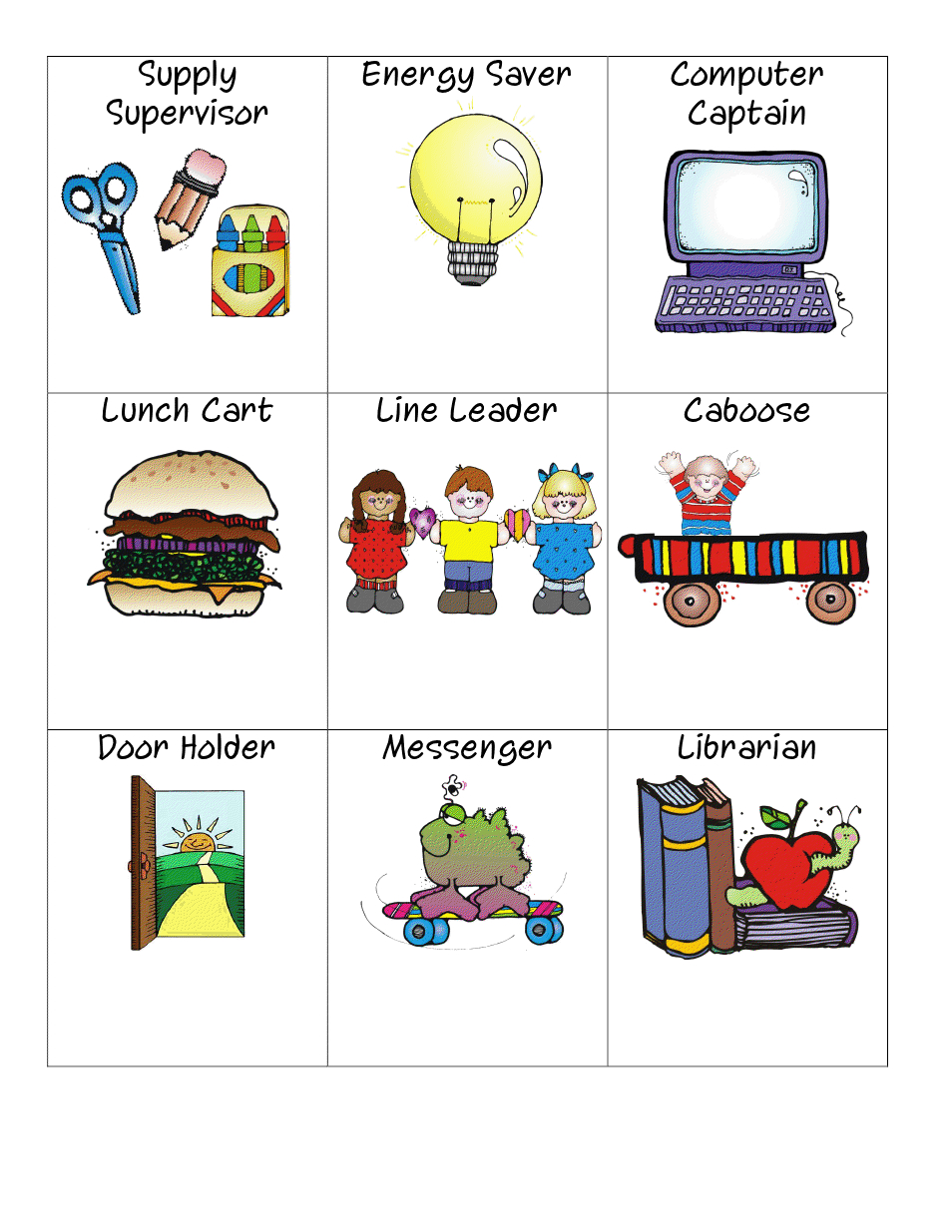 Classroom Helpers Signs.pdf | Flashcards And Pictures Like That. - Free Printable Classroom Helper Signs