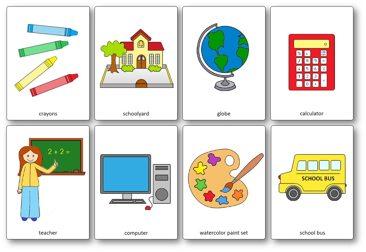 Classroom Objects Flashcards - Free Printable Flashcards - Speak And - Free Printable Vocabulary Flashcards