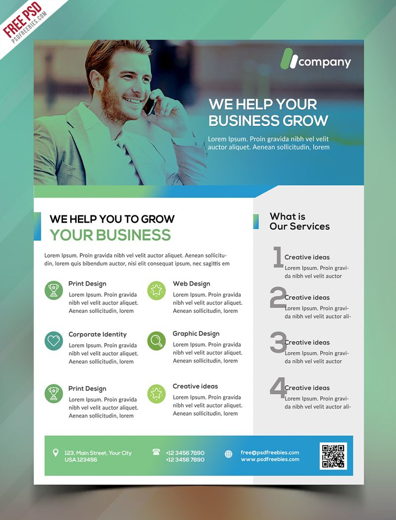Clean Business Flyer Template Free Psd | Psd Print Template - Business Flyer Templates Free Printable