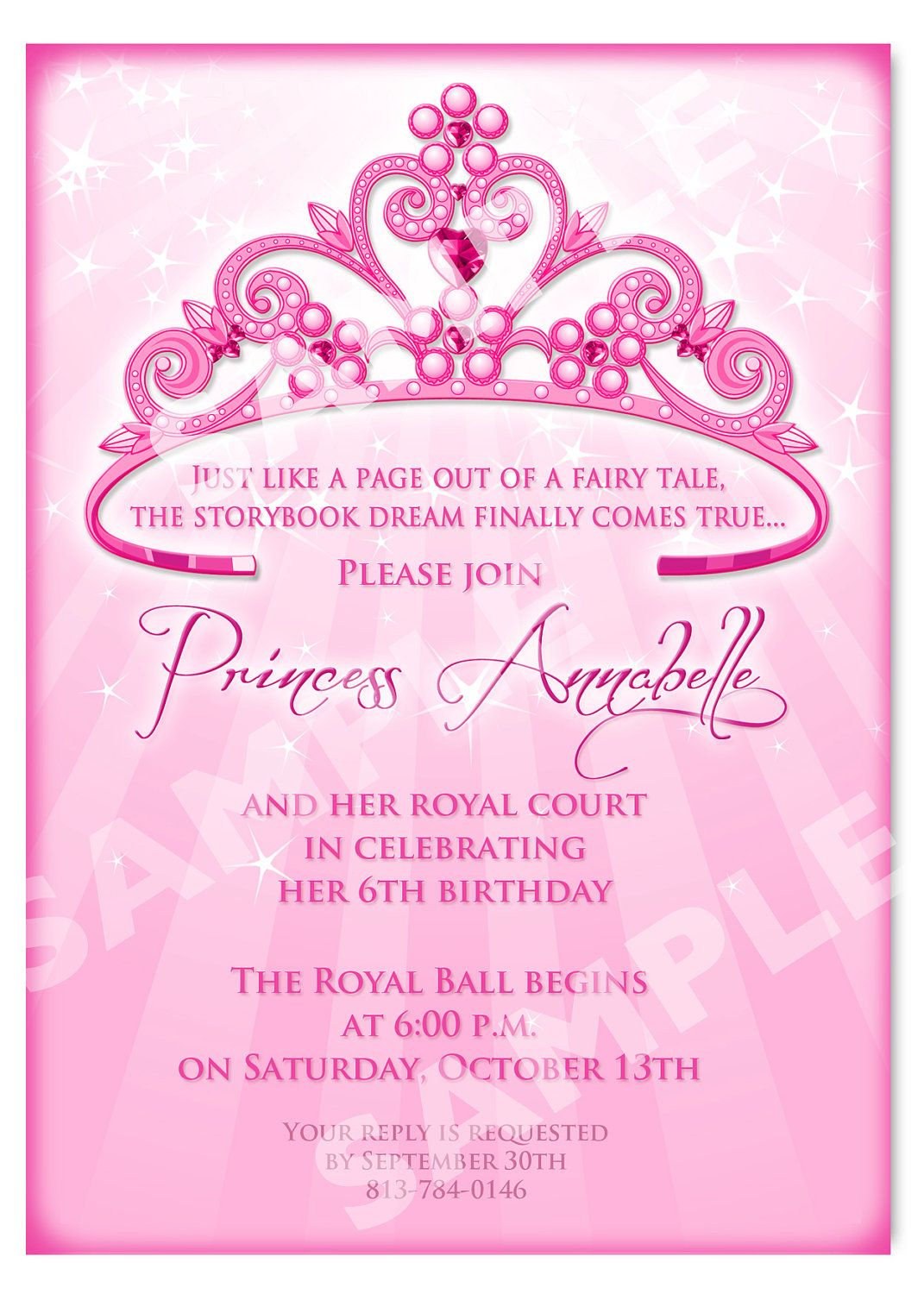 Click On The Free Printable Princess Party Invitation Template To - Free Printable Princess Invitations