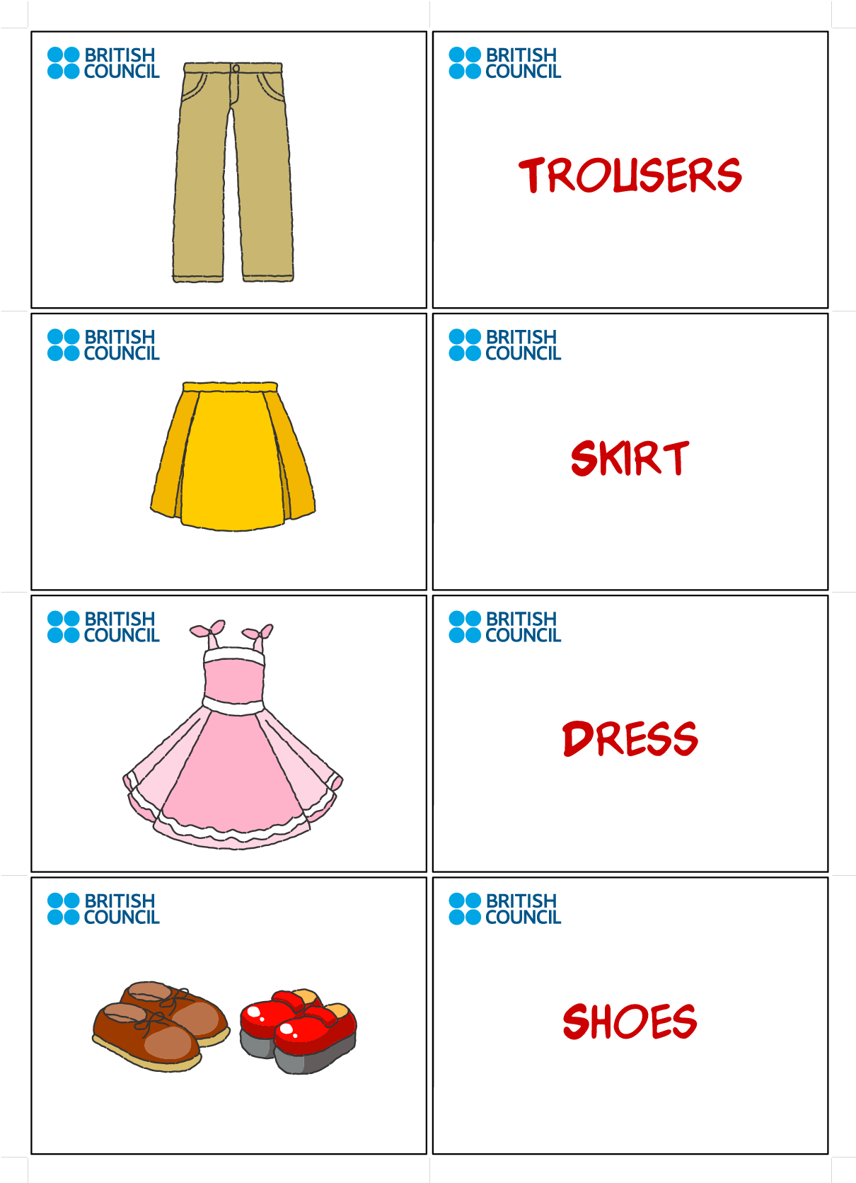 Clothes Flash Cards For Kids Printables | Flash Cards | Flashcards - Free Printable Flashcards For Toddlers
